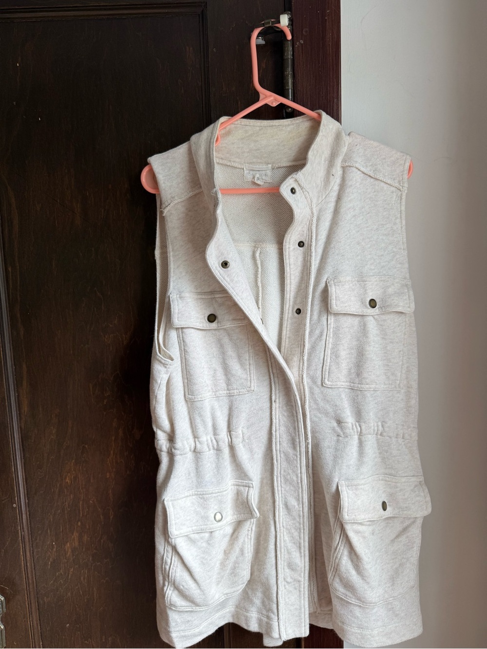 Caslon Sleeveless Utility Vest – Light Oatmeal